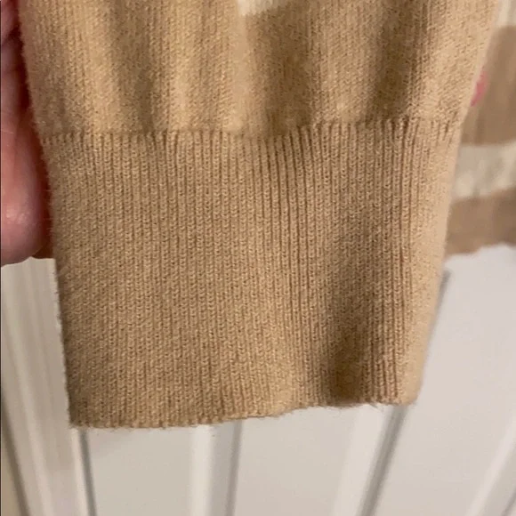 The Limited Tan and Cream Striped Cotton-Blend Cardigan Sweater Size Large - Picture 4 of 10